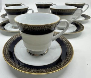 Noritake Legacy #P563- Cobalt Blue W/ Gold Pattern - Phillipines 1989 Disc - Picture 1 of 22