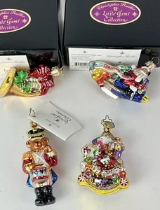 4 Radko Gem Ornament Rum Tum Teddy French Horn Merry Mount Millennium Blast Off - Picture 1 of 10