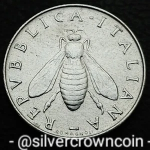Italy 2 Lire 1959 R. KM#94. 2$ coin. Honey Bee. Olive Branch 🐝. HL - Picture 1 of 7