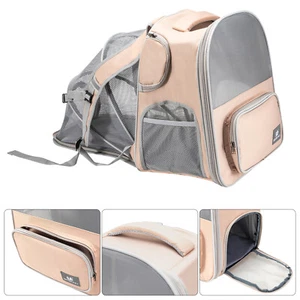 Pet Cat Dog Carrier Backpack Expandable Travel Bag Small Dogs Puppy Carrier - Picture 1 of 17