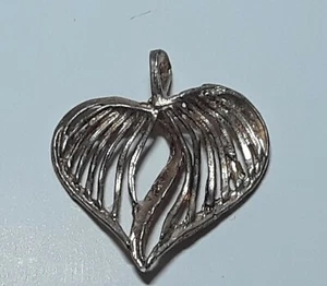 Vintage Sterling Silver Pendants Heart Shape - Picture 1 of 4