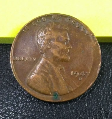 1947-D Wheat 1c Cent - MAJOR Misaligned Die - Scarce! - Image 1 of 2