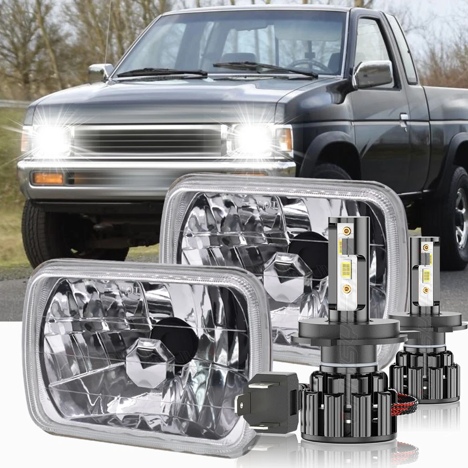 Pair 7x6" LED Headlights Replacement H6054 for Nissan Pickup Hardbody 1983-1997 - Image 1 of 4