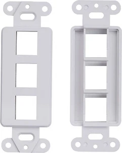 1 Pcs - 3 Port Decora Wall Plate Keystone Insert 3 Gang Jack White WallPlate - Afbeelding 1 van 1