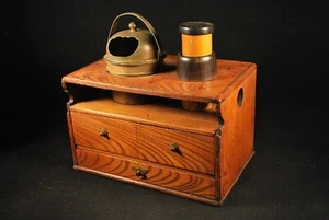 ANTIKE TABAKDOSE EDO ÄRA 1779 TABAKO-BON / HARTHOLZ & MESSING HIBACHI - FEUERSCHALE - Bild 1 von 15