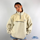 90s Vintage Beige Adidas Sherpa Quarter Zip Fleece