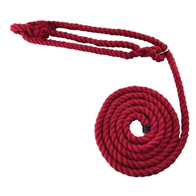 ROPESERVICES UK 20mm Red Natural Cotton Ringed Show Rope Halter, Cow Sheep Horse Animal