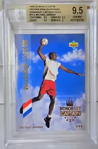 GEM MINT BGS 9.5 1993 MICHAEL JORDAN UD PREVIEW WORLD CUP 94 HONORARY CPTS GOLD - Bild 1 von 4