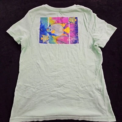 Guy Harvey Light Green Short Sleeve T-Shirt Women's L - Image 1 of 4