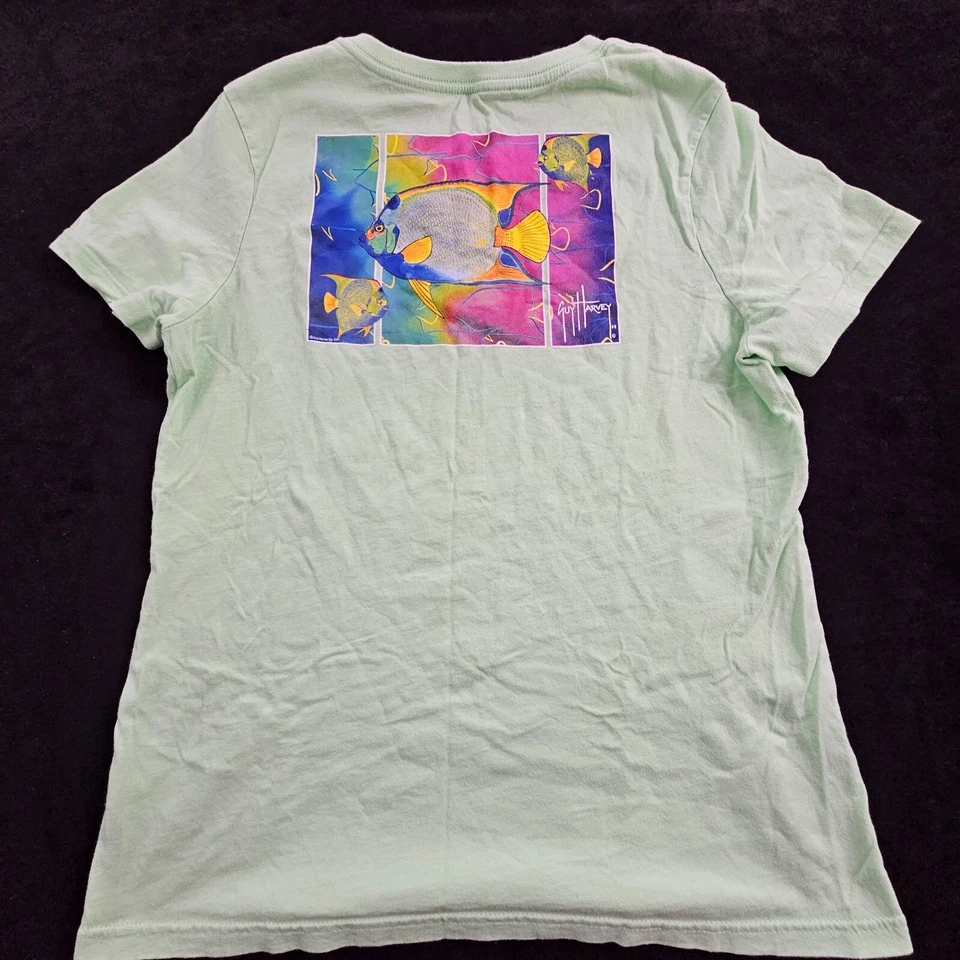 Guy Harvey Light Green Short Sleeve T-Shirt Women's L - Image 1 of 4
