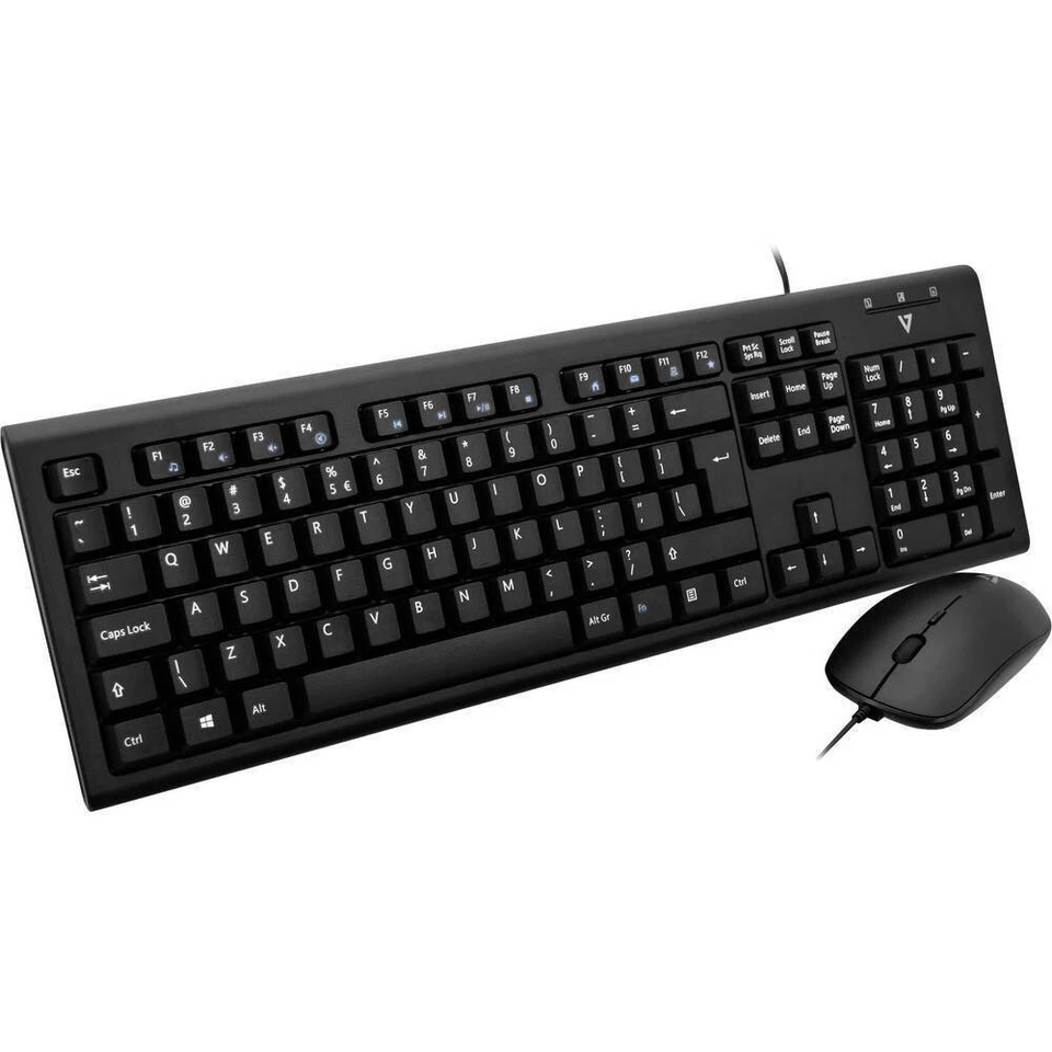 V7 Videoseven CKU200UK USB Tastatur, Maus-Set Spritzwassergeschützt Englisch, - Bild 1 von 1