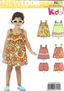 New Look Kids Pattern #6200-Toddlers Solero y Bragas en Tallas 1/2-4 - Imagen 1 de 1