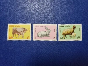 Lebanon 1965 Scott # 440-442 Cow Calf Sheep Rabbit Farm Animals MNH (B16) - Picture 1 of 2