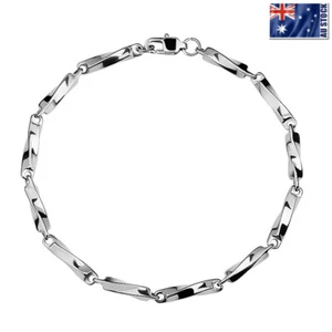 NUEVO Acero Inoxidable Plata 4mm Barra Giratoria Cadena Pulsera Infinita Para Hombres y Mujeres - Imagen 1 de 6
