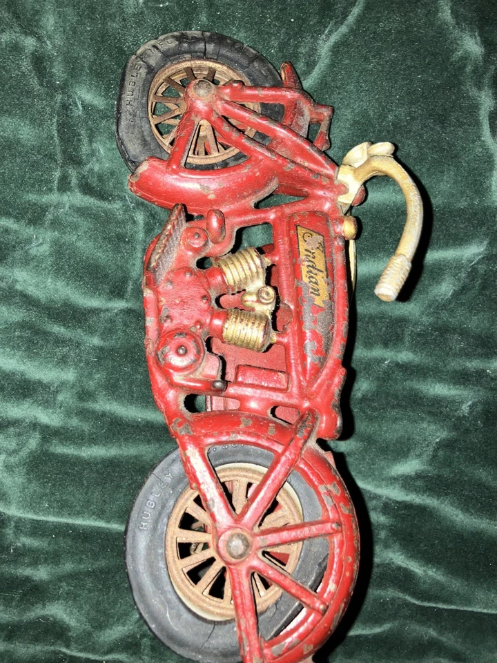 Motocicleta India Policía Hubley Hierro Fundido Años 30 De Colección con Sidecar 9" Foto 1 de 4