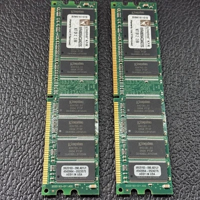 Kingston KVR400X64C3A/512 512MB DDR1 SDRAM PC3200 Memory RAM (2) Untested/Used - Image 1 of 4