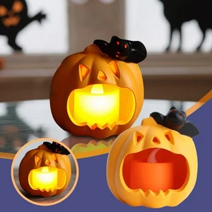 Halloween Calabaza Luz LED Decorativo Escritorio Adorno para Hogar Fiesta Festival - Imagen 1 de 11