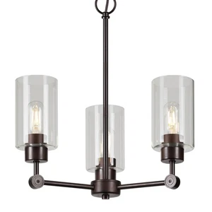Forte Lighting 2614-03 Jayden 3 Light 18"W Pillar Candle - Bronze - Picture 1 of 6