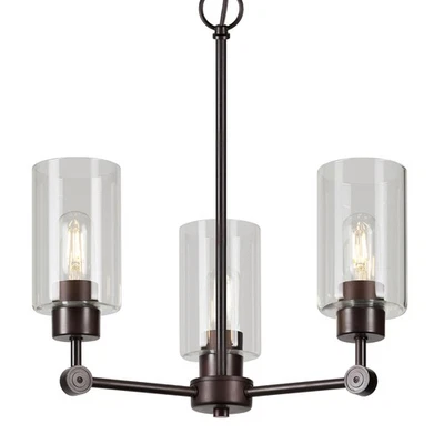 Forte Lighting 2614-03 Jayden 3 Light 18"W Pillar Candle - Bronze - Image 1 of 4