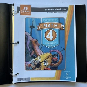 BJU Press Bob Jones Math 4 Worktext Student Handouts Homeschool Curriculum - Picture 1 of 14
