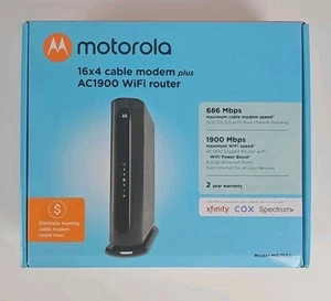 Motorola MG7550 16x4 Cable Modem Plus AC1900 WiFi Router - Picture 1 of 12