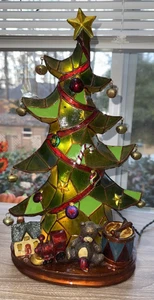 Resina Acrílico Vidrieras Estilo Iluminar Árbol de Navidad Estrella Regalos Decoración - Imagen 1 de 15