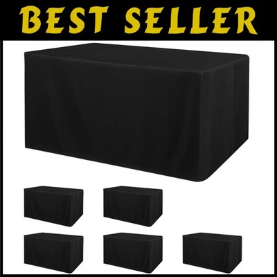 Polyester Tablecloth Set for 6ft Tables - Black (6 Pack) - Image 1 of 4