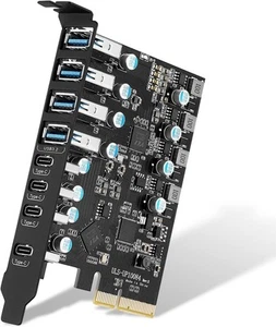 USB 3.2 Gen 2 PCIe Karte 8 Port, 10Gbps PCI Express Erweiterungskarte Interner - Bild 1 von 7