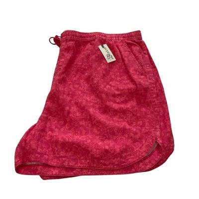Pantalones Cortos Terra & Sky Estampado Floral Mezcla de Lino - Rosa/Naranja - Talla 4X Foto 1 de 4