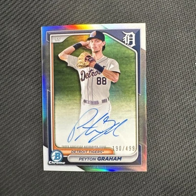 Peyton Graham 2025 Bowman Chrome REFRACTOR AUTO Rookie 432/499  Detroit Tigers - Image 1 of 2