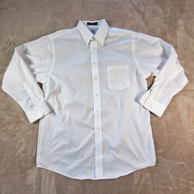 Camisa de Vestir Bill Blass Para Hombre Grande Blanca Cuello Punta Formal Botón Foto 1 de 4