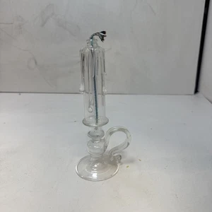 ~Vintage~HANDBLOWN~Crystal Glass~DRIP DESIGN~Candlesticks~7”~OIL LAMPS - Picture 1 of 3