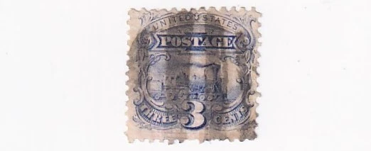 1869 STAMP US SCOTT 114 "Locomotive" 3 CENT PICTORIAL USED - G - Image 1 of 1