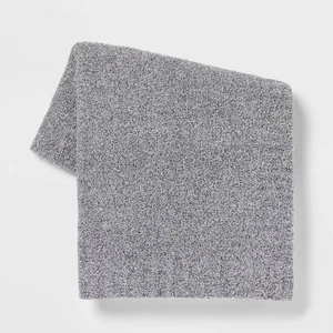 Threshold 50" x 60" Cozy Knit Sensory Friendly Throw Blanket Charcoal #8749 - Picture 1 of 10