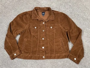 Giacca Gap donna grande marrone velluto a coste bottoni classica western minimal boho - Foto 1 di 8