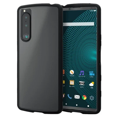 Funda híbrida ELECOM Xperia 5 III RESISTENTE DELGADA LITE negra sedosa transparente Foto 1 de 4