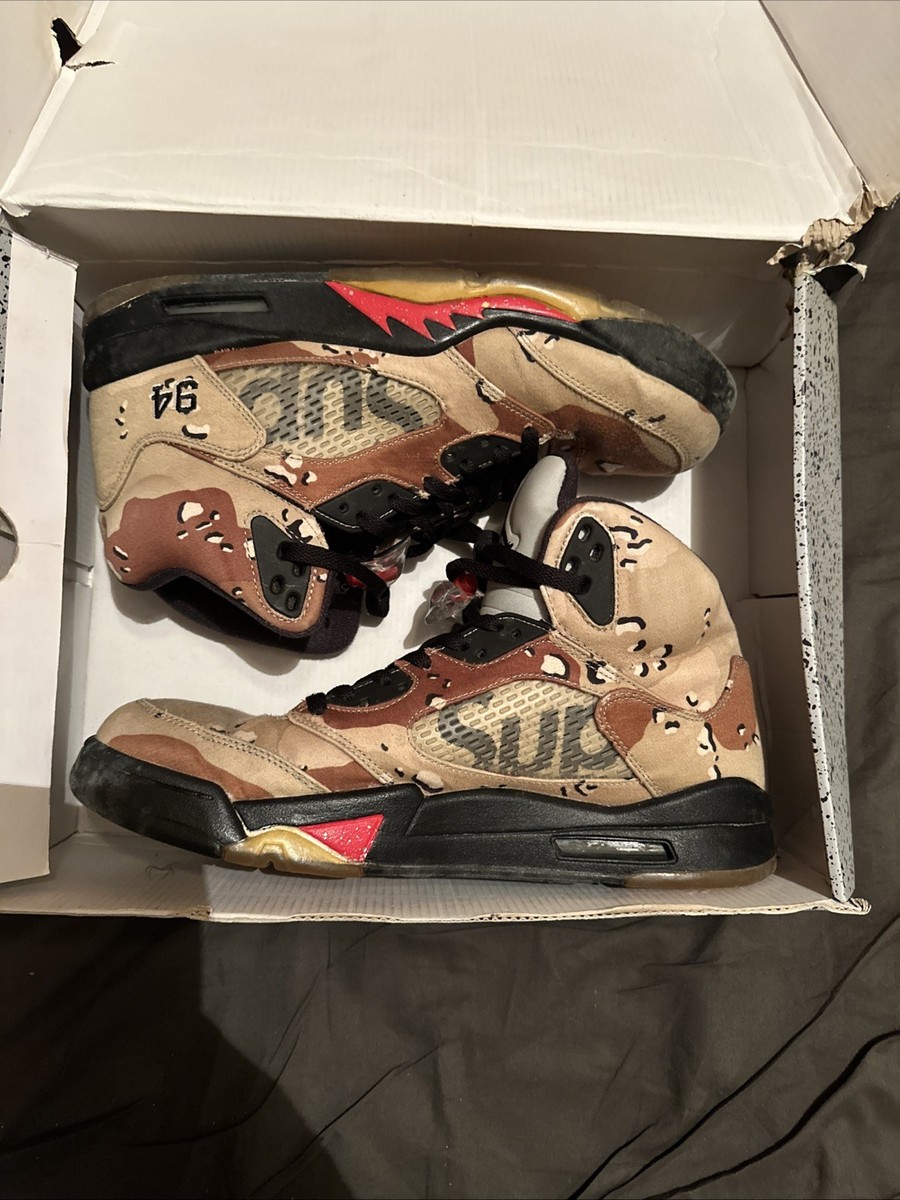 Supreme x Air Jordan 5 Retro Desert Camo for Sale Supreme x Air Jordan 5 Retro Desert Camo for Sale