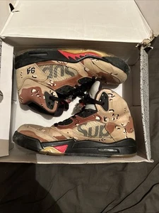 2015 Supreme x Air Jordan 5 Retro Desert Camo Sneakers - Picture 1 of 10
