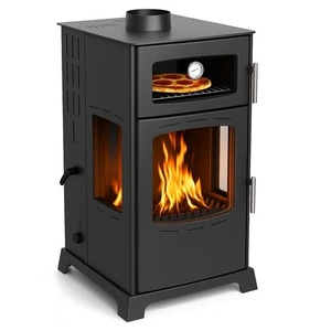 Hybridofen Pellets und Holz Kombiofen Kaminofen mit Backfach 12 kW Holzofen Ofen - Bild 1 von 19