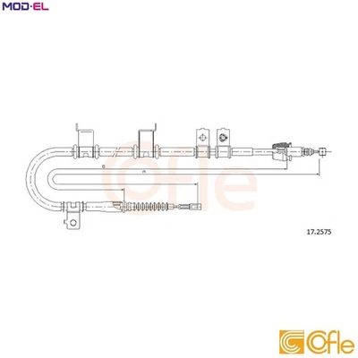 CABLE PULL PARKING BRAKE 17.2575 FOR HYUNDAI AVANTE/IV i30/II ELANTRA 1.4L 4cyl - Image 1 of 4