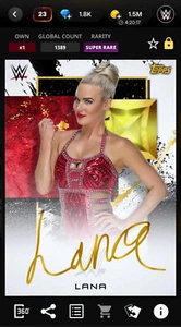 WWE Topps SLAM " Digital" Lana Fully Loaded 21 Gold Signature Super rzadki 1389cc - Zdjęcie 1 z 3