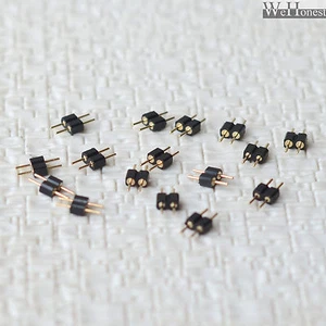 11 x combined 2 pins mini-plug male ends 2.54mm straight connectors 2 round #2P - Picture 1 of 2