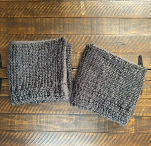 West Elm Cozy Weave Throw Pillow Cover 24”x24” Slate NWOT Set Of 2 - Picture 1 of 5
