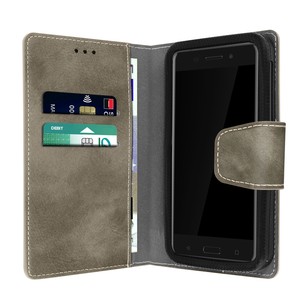 Slim Case, flip book cover, stand wallet case for 5''- 5.5'' Smartphones - Gold