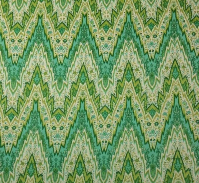 WAVERLY BRAY FLAMESTITCH CITRON GREEN CHEVRON 100% LINEN FABRIC BY YARD 54"W - Image 1 of 4