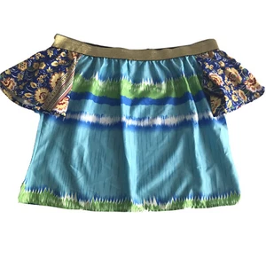 women crop top off Shoulder blouse short sleeve Size M Multicolor - Picture 1 of 6