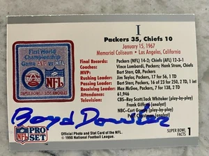 Boyd Dowler signed GREEN BAY PACKERS card SUPER BOWL I 2X SB CHAMPION - Picture 1 of 1