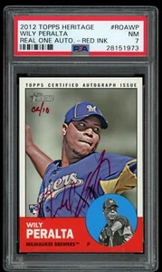 2012 Topps Heritage High Real One Autograph/Auto Red Willy Peralta #02 /10 PSA 7 - Picture 1 of 2