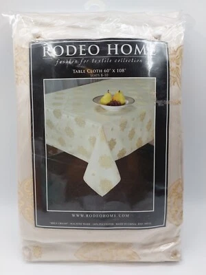 Vtg Rodeo Home 100% Polyester Tablecloth "Brea Cream"    60"×108"  NIP  MINT - Image 1 of 4