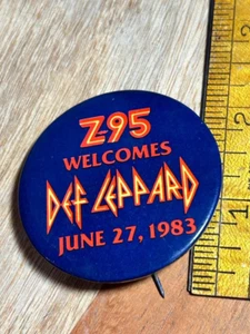  DEF LEPPARD 1983 June 27 - Z95 Radio Allentown Fair - Rare Classic Rock Button - Picture 1 of 4
